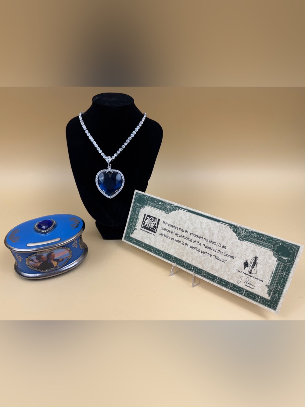 Titanic Heart of the Ocean J. Peterman FOX Reproduction Music Box Set & COA
